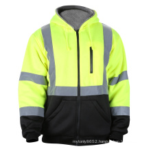 High vis Class 3 construction safety reflective jacket